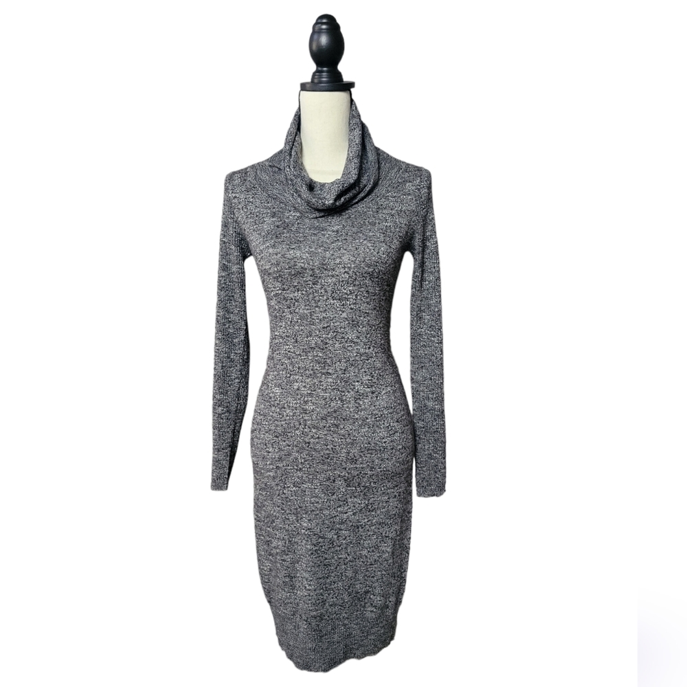 MAX STUDIO. Black and White Heathered Sweater Dress, Size XS